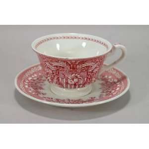  West Point Red Cup & Saucers: Kitchen & Dining