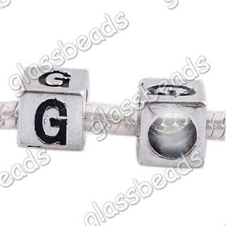 60p 26 Letter Tibet Silver Spacer Mix Beads 4.5MM Hole  