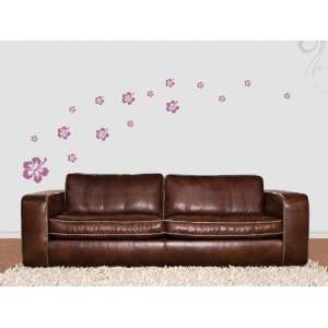 Wall Sticker Decal Hibiscus Set of 16 Flowers  49 king blue:  