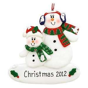  Personalized Snowman Parent And Child Ornament