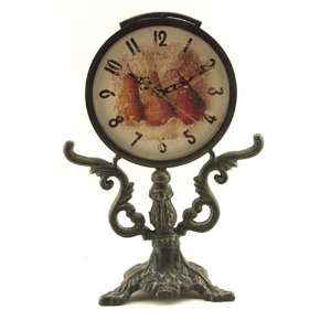   Antique palm shape support metal clock[2044CASTIRON]