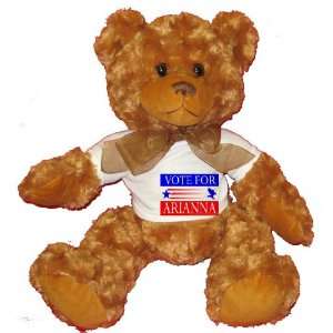  VOTE FOR ARIANNA Plush Teddy Bear with WHITE T Shirt: Toys 