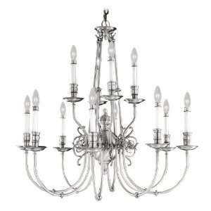  Livex 5373 91 Kensington 12 Light Chandelier in Brushed Nickel 5373 