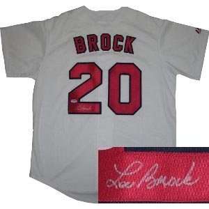  Lou Brock Signed St. Louis Cardinals White Majestic Jersey 