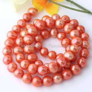 7mm RED Cultured Freshwater FW Pearl Oval Loose Beads  