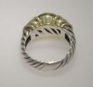 David Yurman Citrine 14K Gold and Silver Ring  
