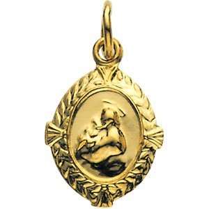  14K Gold St. Anthony Medal with Out Jump Ring: Jewelry