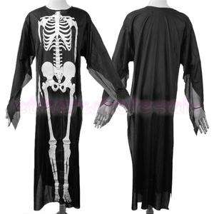 Skeleton Skull Bone Ghost Robe Halloween Costume Prop  