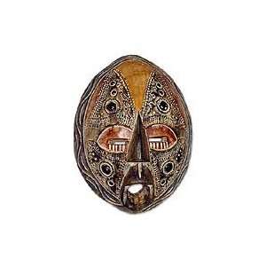  NOVICA Akan mask, Be Happy Everything Else