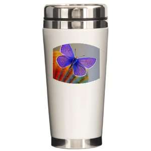  Ceramic Travel Drink Mug Xerces Purple Butterfly 