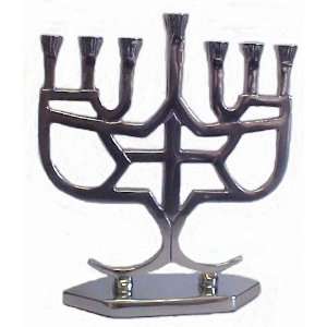  Seven Branch Menorah with Star & Cross 