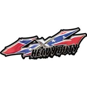 Wicked Series 4x4 Confederate Flag Heavy Duty Decals   4.25 h x 13.5 
