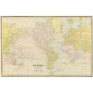   Antique Map of the World on Mercators Projection: Office Products