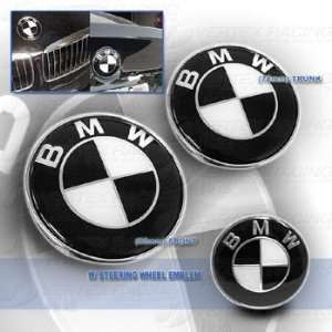 BMW E31 89 99 8 Series Hood Trunk Roundel Steering wheel Emblem Black 