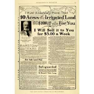  1908 Ad George Barstow Pecos Valley Land & Irrigation 