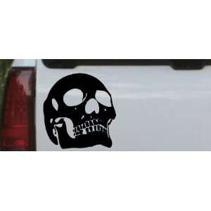 Skull Front View Skulls Car Window Wall Laptop Decal Sticker    Black 