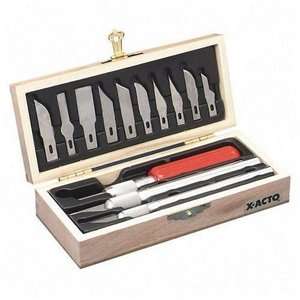  X ACTO : Knife Set, 3 Knives, 10 Blades, Carrying Case 