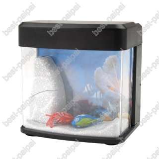 mini battery usb toy aquarium with fish led light 1771
