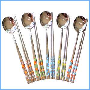  Quality Bubble Art Stainless Steel Spoons & Chopsticks 304SS 18 10