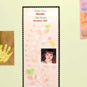   & NOBLE  Growth Chart   Pink Little Birdie by Rag and Bone Bindery