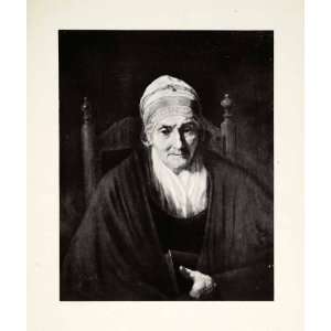   Portrait Older Woman Chair   Original Halftone Print