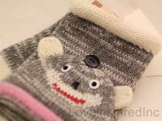   Flip top Fingerless Wool Mitten Animal Gloves D&Y david and young Fun