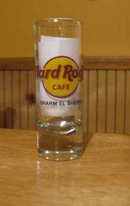 Hard Rock Cafe Tall Shot Glass Sharm El Sheikh Red Logo  
