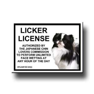 Japanese Chin Licker License Fridge Magnet