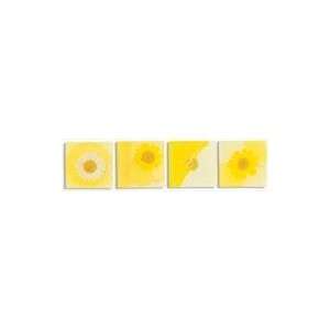  Epoxy Stickers & Rub Ons, Square w/Daisies/Yellow: Home 