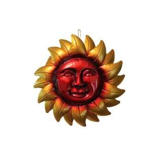  12 Inch Metal Sun Face Wall Decoration Patio, Lawn 