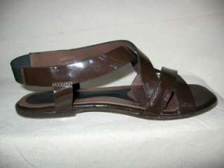 MARNI Coffee Brown Patent Strappy Sandals Sz 37/ 7 US  