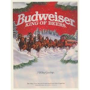  1992 Budweiser King of Beers Clydesdales Wagon Holiday 