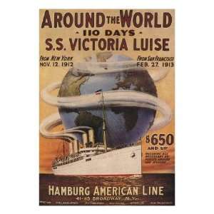 Hamburg American Line, Magazine Plate, USA, 1912 Giclee Poster Print 