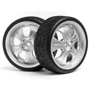    Mounted Super Low Tread Tire, Matte Chrome(4): Toys & Games