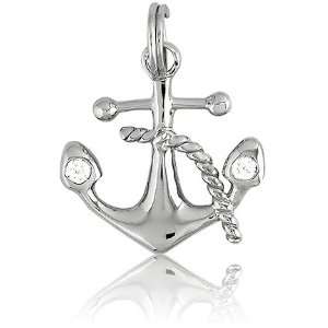   Silver CZ Anchor with Rope Charm Z 9076 Itâ?TMs Charming Jewelry
