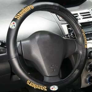   : Pittsburgh Steelers Leather Steering Wheel Cover: Sports & Outdoors