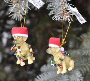Christmas Xmas Tree Ornament Yellow Lab Labrador Dog Q2