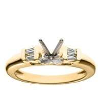 description 14k yellow gold baquette diamond engagement ring setting 1 
