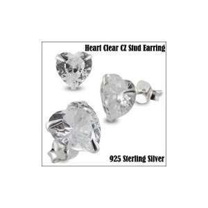    925 Sterling Silver Heart CZ Earring Body Piercing Jewelry Jewelry