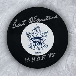  BERT OLMSTEAD Toronto Maple Leafs SIGNED Hockey Puck 