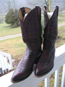   Cordovan Leather Cowboy Boots Size 10.5D Made in USA YEE HAH!  