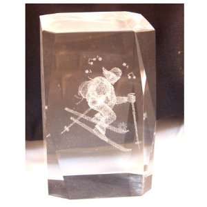    Laser Art Crystal with Singing Snow Skier 9539: Everything Else