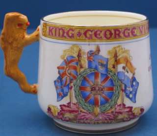 Paragon George VI & Queen Elizabeth Lion Handle Mug  