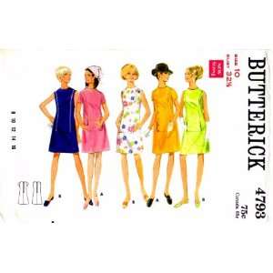 : Butterick 4793 Vintage Sewing Pattern Womens Oval Neck A line Dress 