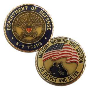  of Defense K 9 Teams Military Working Dogs Section DoD Challenge Coin