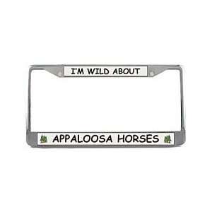 Appaloosa Horse License Plate Frame (Chrome): Patio, Lawn 