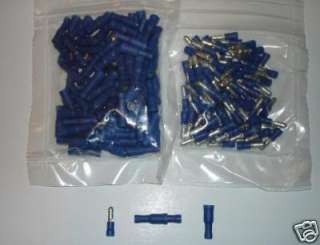 100 BLUE FEMALE BULLET CONNECTORS 16 14 AWG WIRE .157  