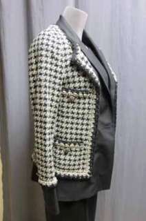   Blk Tan Tweed Jewel Double Jacket 40 Tux Boyfriend NWT 2011A  