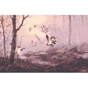  Ted Blaylock   Misty Morning Mallards Artists Proof