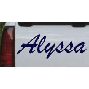  Alyssa Car Window Wall Laptop Decal Sticker    Navy 14in X 